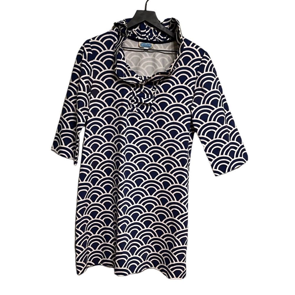Devon Baer preppy cotton 3/4 length sleeves sheath dress